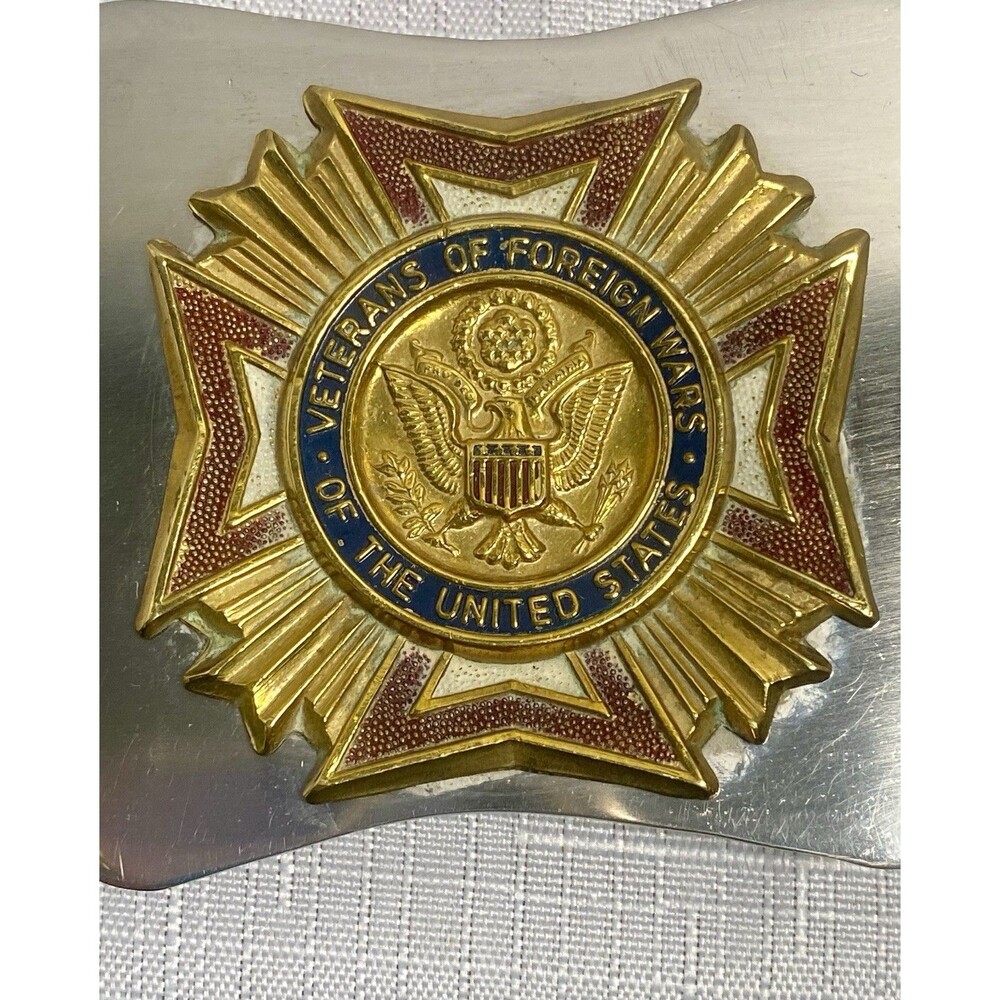 Vintage VFW  Belt Buckle Veterans of Foreign Wars Large 4.5 x 2.75